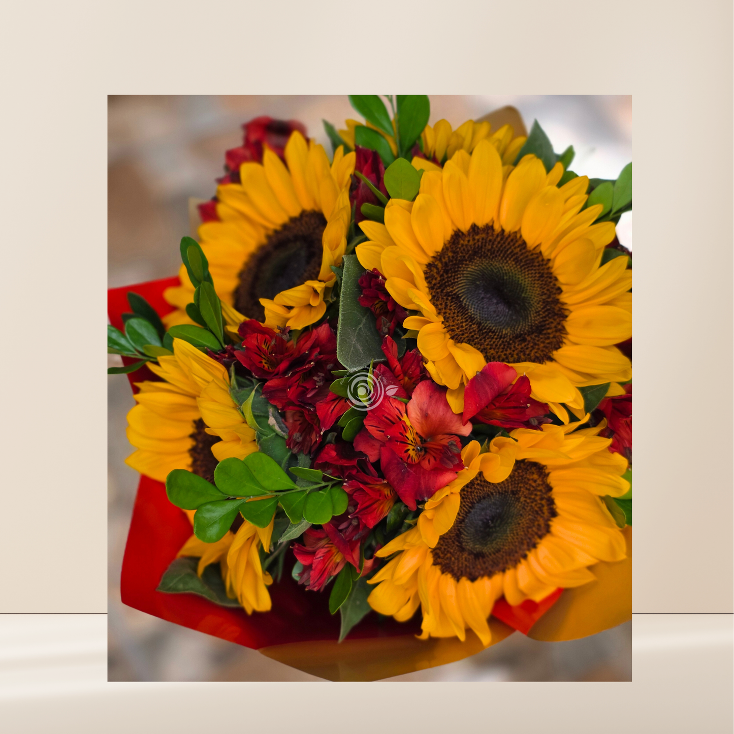 Ramo ROJO de Girasoles